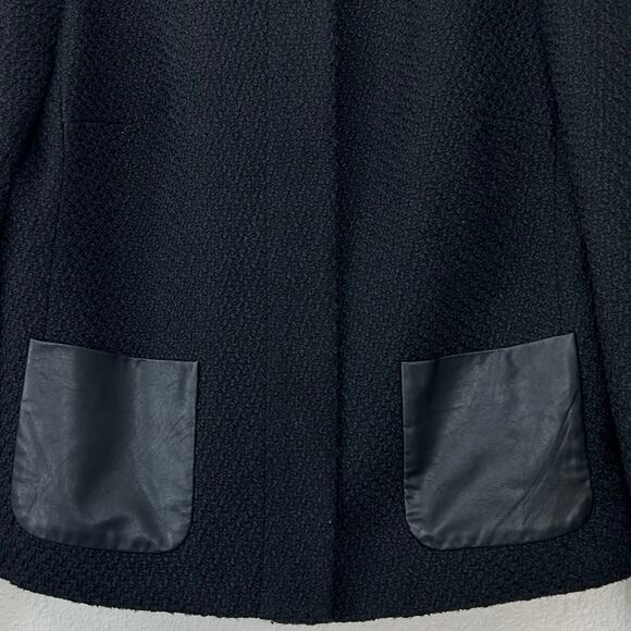 Talbots tweed jacket full zip faux leather pockets classic moto modern lined 12 - Picture 3 of 11